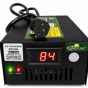EV Charger Lithium Battery Charger 48 Volt to 84 Volt 6 amper with Digital dispaly auto cutpff for E-scooty E-rikshwa
